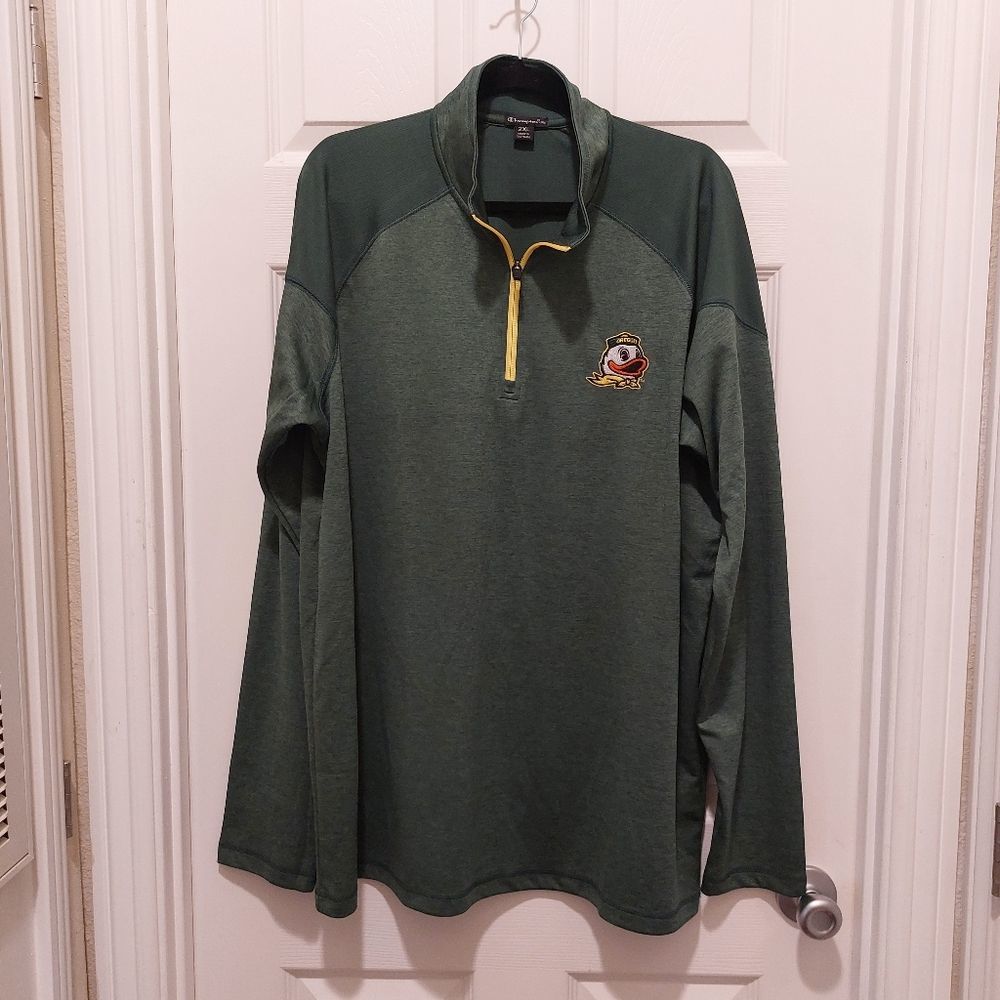 Oregon Ducks NCAA Champions Men's Long Sleeve Zip Henley Shirt sz2XL
